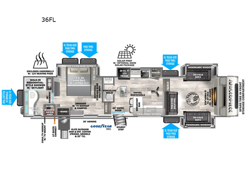 Wildwood Heritage Glen Elite Series 36FL Floorplan Image