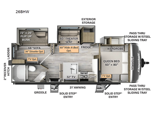 Flagstaff Super Lite 26BHW Floorplan