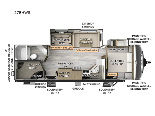 Flagstaff Super Lite 27BHWS Floorplan