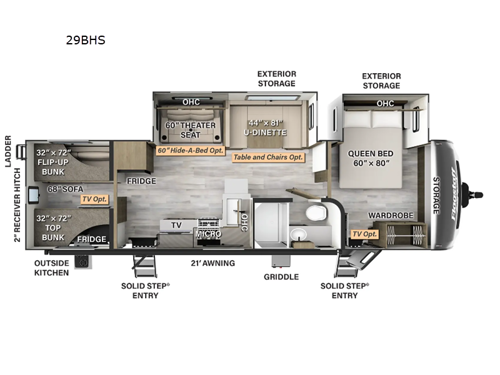 Flagstaff Super Lite 29BHS Floorplan
