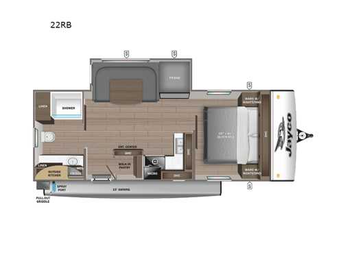 Jay Feather 22RB Floorplan Image