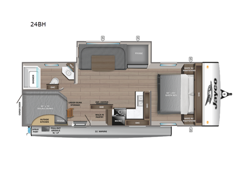 Jay Feather 24BH Floorplan Image