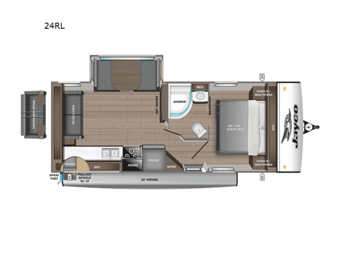 Jay Feather 24RL Floorplan Image