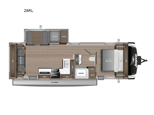 Jay Feather 26RL Floorplan Image