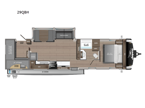 Jay Feather 29QBH Floorplan Image