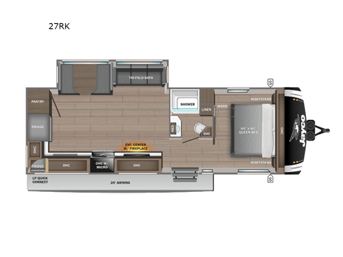 Jay Feather 27RK Floorplan Image