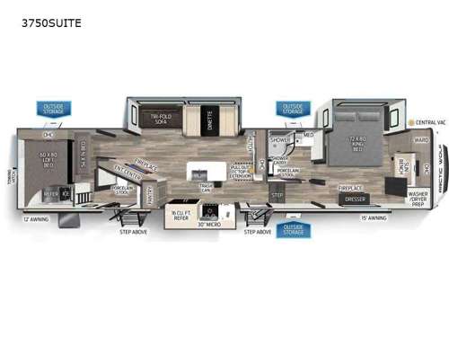 Cherokee Arctic Wolf Suite 3750 Floorplan