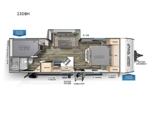 Cherokee Grey Wolf 23DBH Floorplan