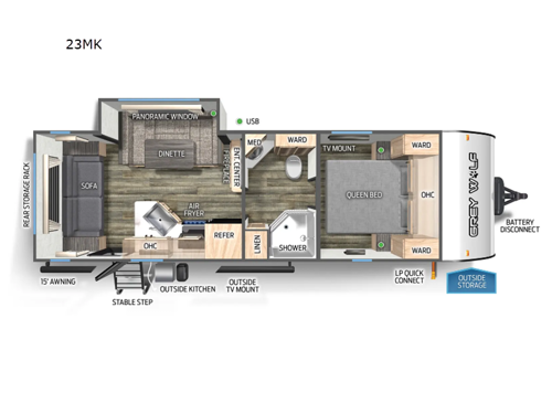 Cherokee Grey Wolf 23MK Floorplan