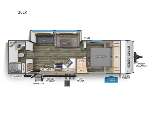 Cherokee Grey Wolf 26LK Floorplan