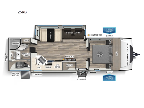 Cherokee Alpha Wolf 25RB Floorplan