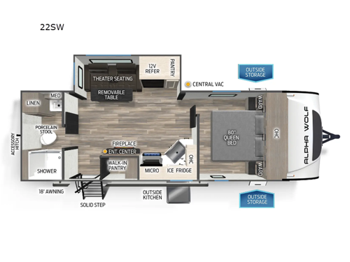 Cherokee Alpha Wolf 22SW Floorplan