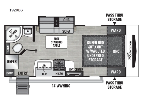 Freedom Express Ultra Lite 192RBS Floorplan Image