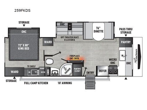 Freedom Express Ultra Lite 259FKDS Floorplan Image