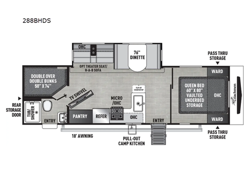 Freedom Express Ultra Lite 288BHDS Floorplan