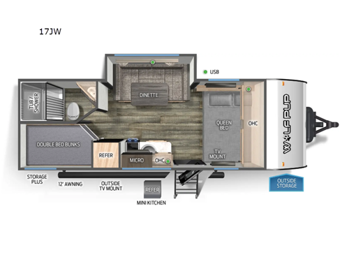 Cherokee Wolf Pup 17JW Floorplan