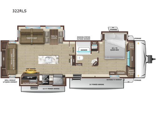 Open Range 322RLS Floorplan Image