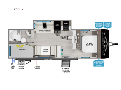 Transcend Xplor 26BHX Floorplan Image