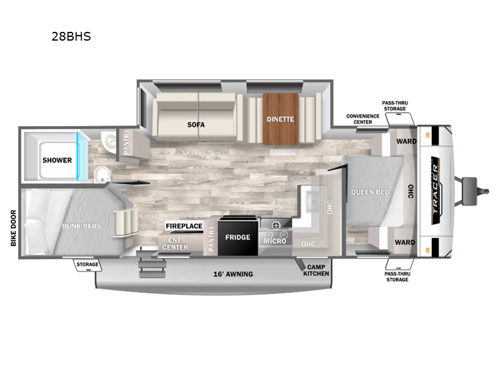 Tracer 28BHS Floorplan Image