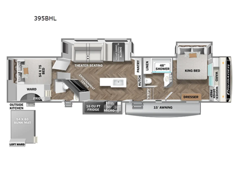 Crusader 395BHL Floorplan Image