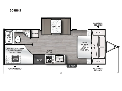 Apex Nano 208BHS Floorplan Image