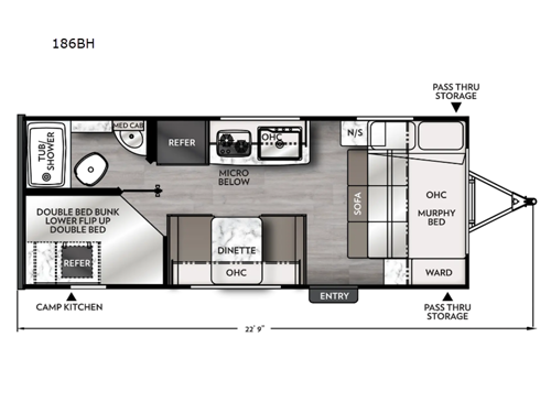 Apex Nano 186BH Floorplan Image