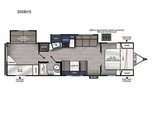 Apex Ultra-Lite 300BHS Floorplan Image