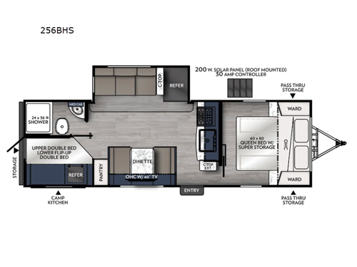 Apex Ultra-Lite 256BHS Floorplan Image