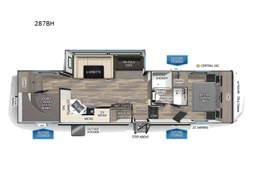 Cherokee Arctic Wolf 287BH Floorplan