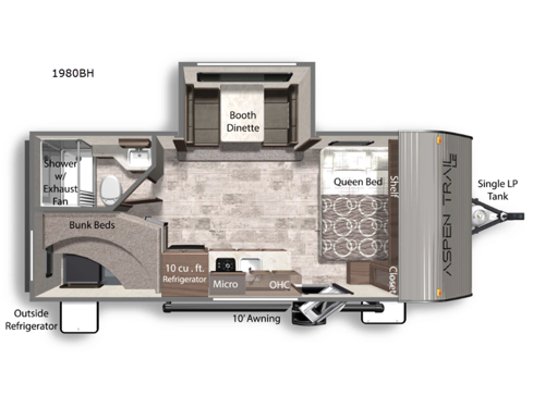 Aspen Trail Mini 1980BH Floorplan