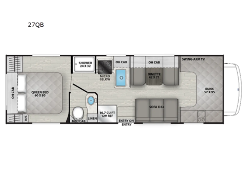 Freelander 27QB Ford 350 Floorplan Image