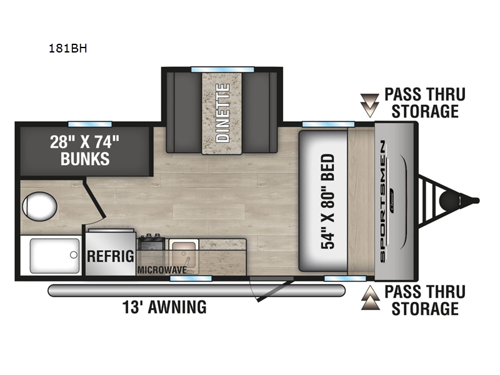 Sportsmen Classic 181BH Floorplan