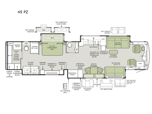 Zephyr 45 PZ Floorplan Image