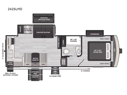 Arcadia Super Lite 242SLMD Floorplan Image