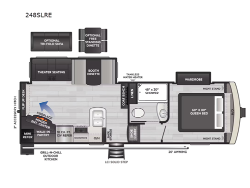 Arcadia Super Lite 248SLRE Floorplan Image