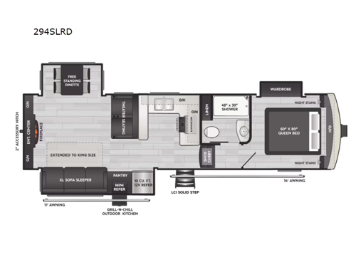 Arcadia Super Lite 294SLRD Floorplan Image