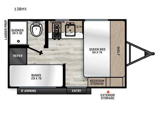 Aurora Light 13BHX Floorplan