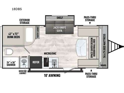 Clipper 4K Series 18DBS Floorplan Image