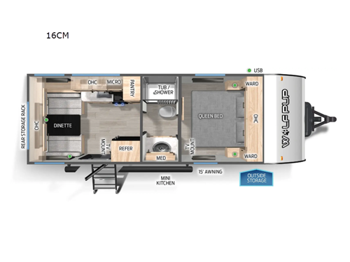 Cherokee Wolf Pup 16CM Floorplan