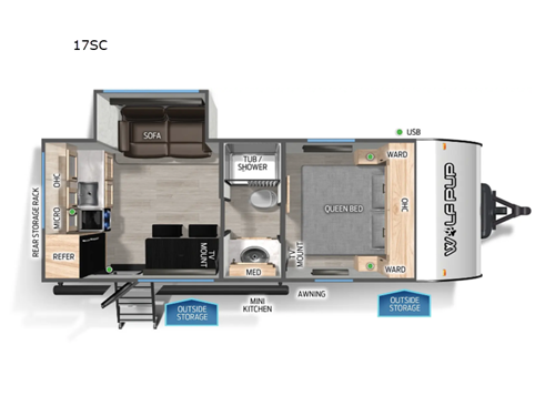 Cherokee Wolf Pup 17SC Floorplan