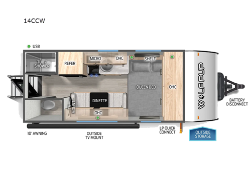 Cherokee Wolf Pup 14CCW Floorplan