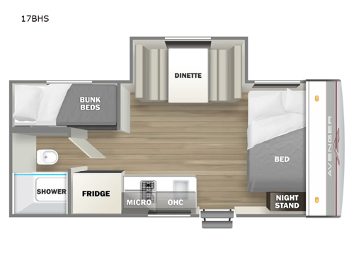 Avenger LT 17BHS Floorplan Image