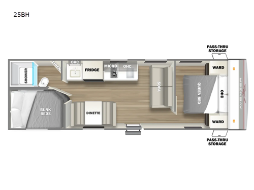 Avenger LT 25BH Floorplan Image