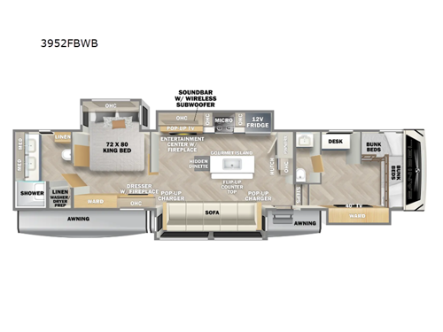 Sanibel 3952FBWB Floorplan Image