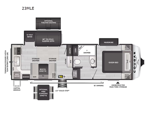 Cougar Half-Ton 23MLE Floorplan Image