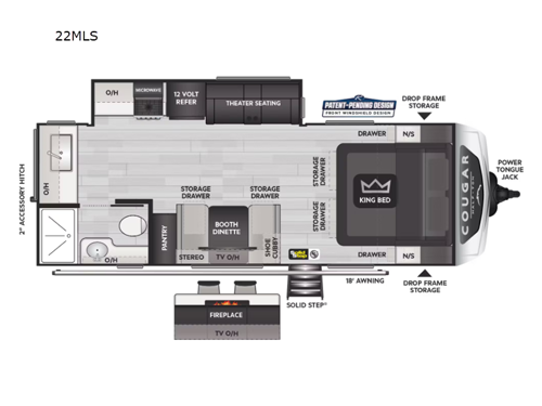 Cougar Half-Ton 22MLS Floorplan Image