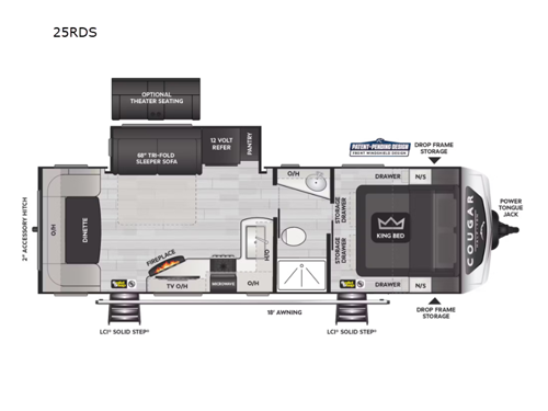 Cougar Half-Ton 25RDS Floorplan Image