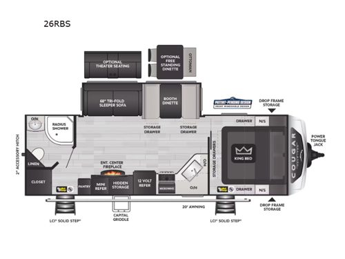 Cougar Half-Ton 26RBS Floorplan Image