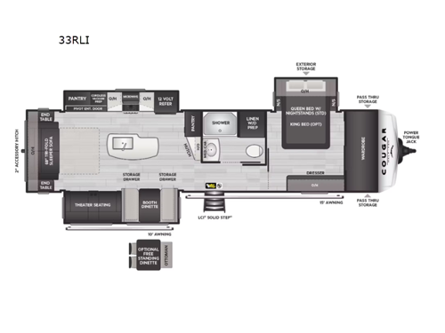 Cougar Half-Ton 33RLI Floorplan Image