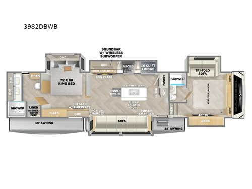 Sanibel 3982DBWB Floorplan Image